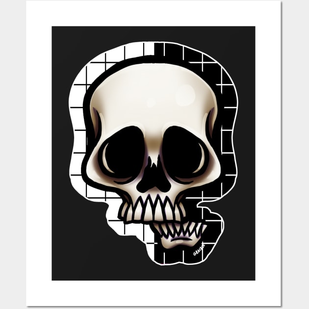 Split Grid Skull Wall Art by Jan Grackle